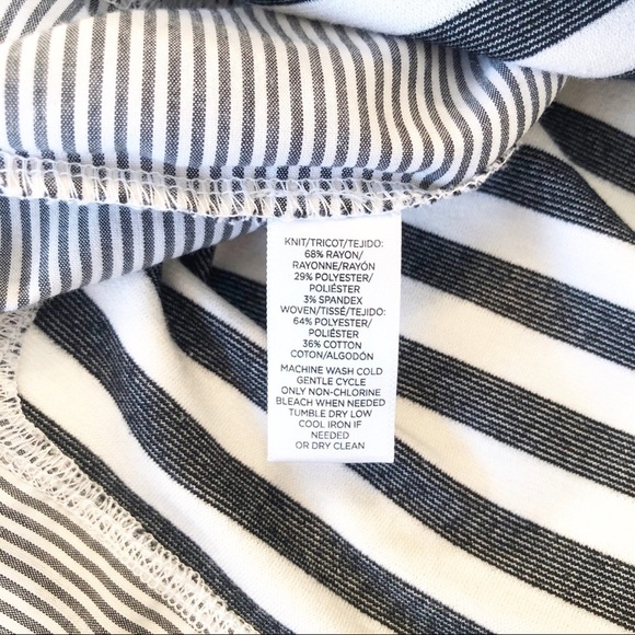 Loft Mixed Media Knit Black/White Top - Small - Picture 6 of 11